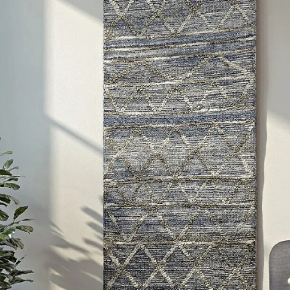 XX LARGE Rugs Wall Decor Global Blue Boho Hanging Woven Bohemian Global Home Rug